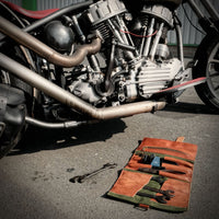 Motorcycle Toolroll, Waxed Cotton, Olive-Tasker-Kalos and Sons-Motorious Copenhagen