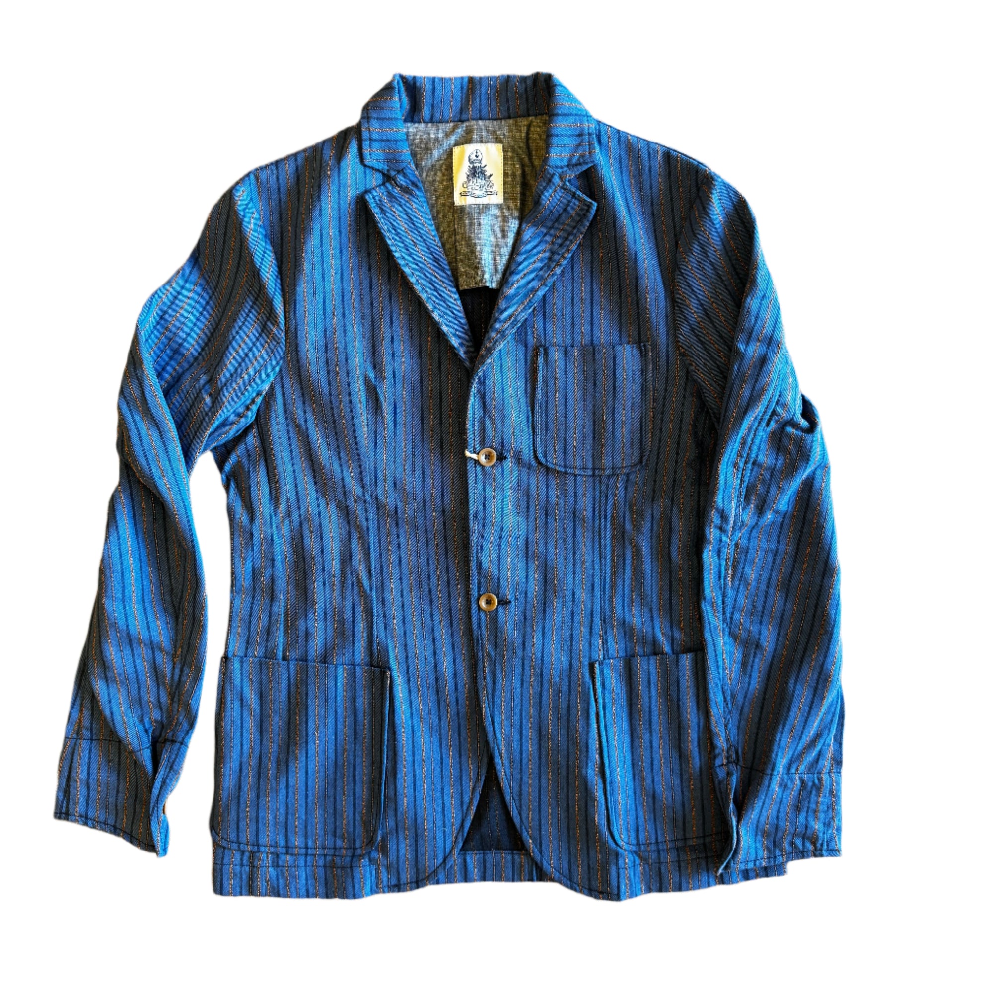 Napoli Jacket, Blue/Gold pinstripes-Blazere-Captain Santors-Motorious Copenhagen
