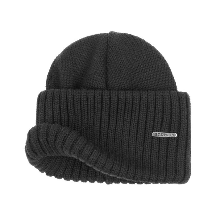 Northport Beanie, Knit Merino Wool, Black-Huer og Beanies-Stetson-Motorious Copenhagen