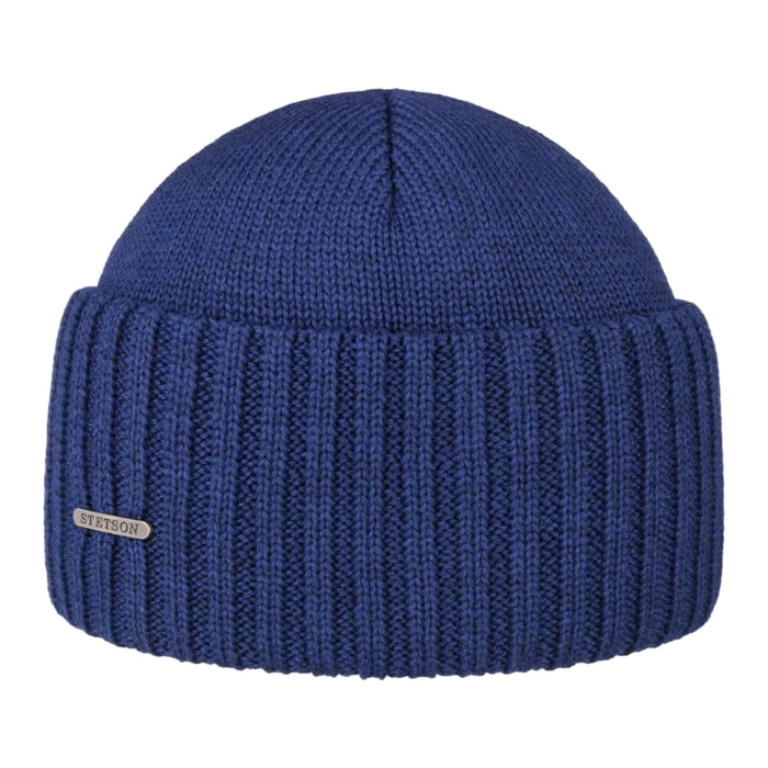 Northport Beanie, Knit Merino Wool, Blue-Huer og Beanies-Stetson-Motorious Copenhagen