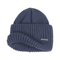 Northport Beanie, Knit Merino Wool, Denim-Huer og Beanies-Stetson-Motorious Copenhagen