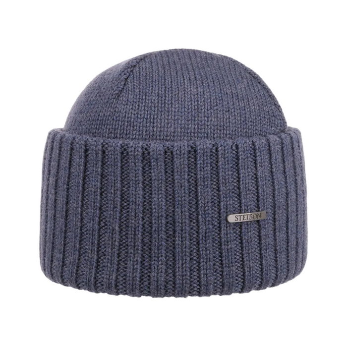 Northport Beanie, Knit Merino Wool, Denim-Huer og Beanies-Stetson-Motorious Copenhagen