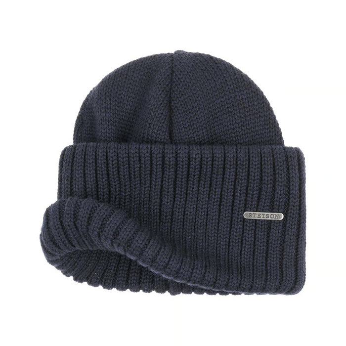 Northport Beanie, Knit Merino Wool, Navy-Huer og Beanies-Stetson-Motorious Copenhagen