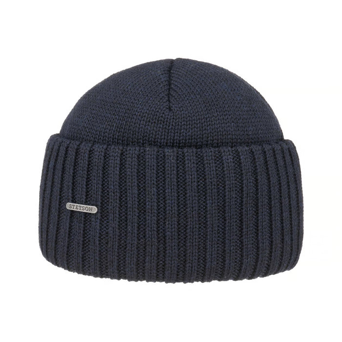 Northport Knit Beanie, Merino Wool, Navy-Huer og Beanies-Stetson-Motorious Copenhagen