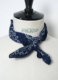 Norwegian, Discharge Screen Print Bandana, Real Indigo-Halstørklæder-Hansen Garments-Motorious Copenhagen