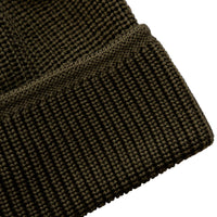 O'Riley Beanie, Rib Knit, 100% Merino Wool, Dark Olive-Huer og Beanies-IndigoFera-Motorious Copenhagen