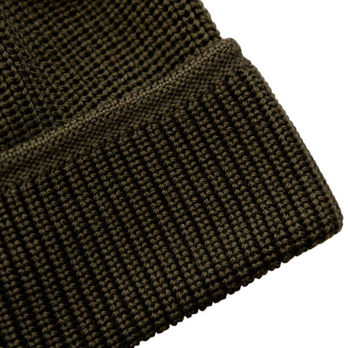 O'Riley Beanie, Rib Knit, 100% Merino Wool, Dark Olive-Huer og Beanies-IndigoFera-Motorious Copenhagen