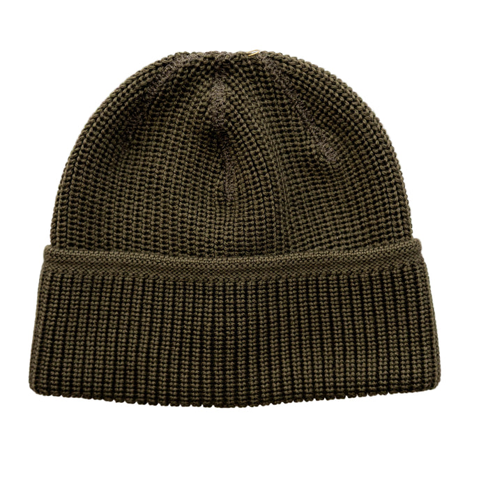O'Riley Beanie, Rib Knit, 100% Merino Wool, Dark Olive-Huer og Beanies-IndigoFera-Motorious Copenhagen