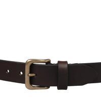 Oily, 35mm Leather Belt, Brown/Tankefuld Brass-Bælter-Baunbaek og Lyn-Motorious Copenhagen