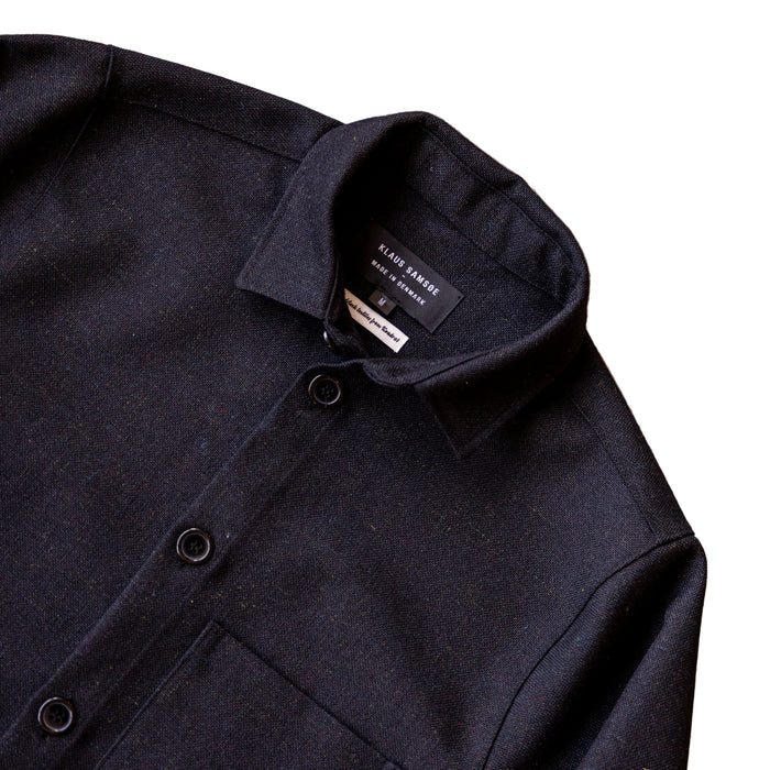 Overshirt 'Made in Denmark', Wool, Black-Jakker-Klaus Samsøe-Motorious Copenhagen
