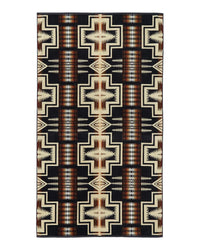 Oversized Jacquard Spa Towel, Harding Oxford, Black-Håndklæder-Pendleton-Motorious Copenhagen