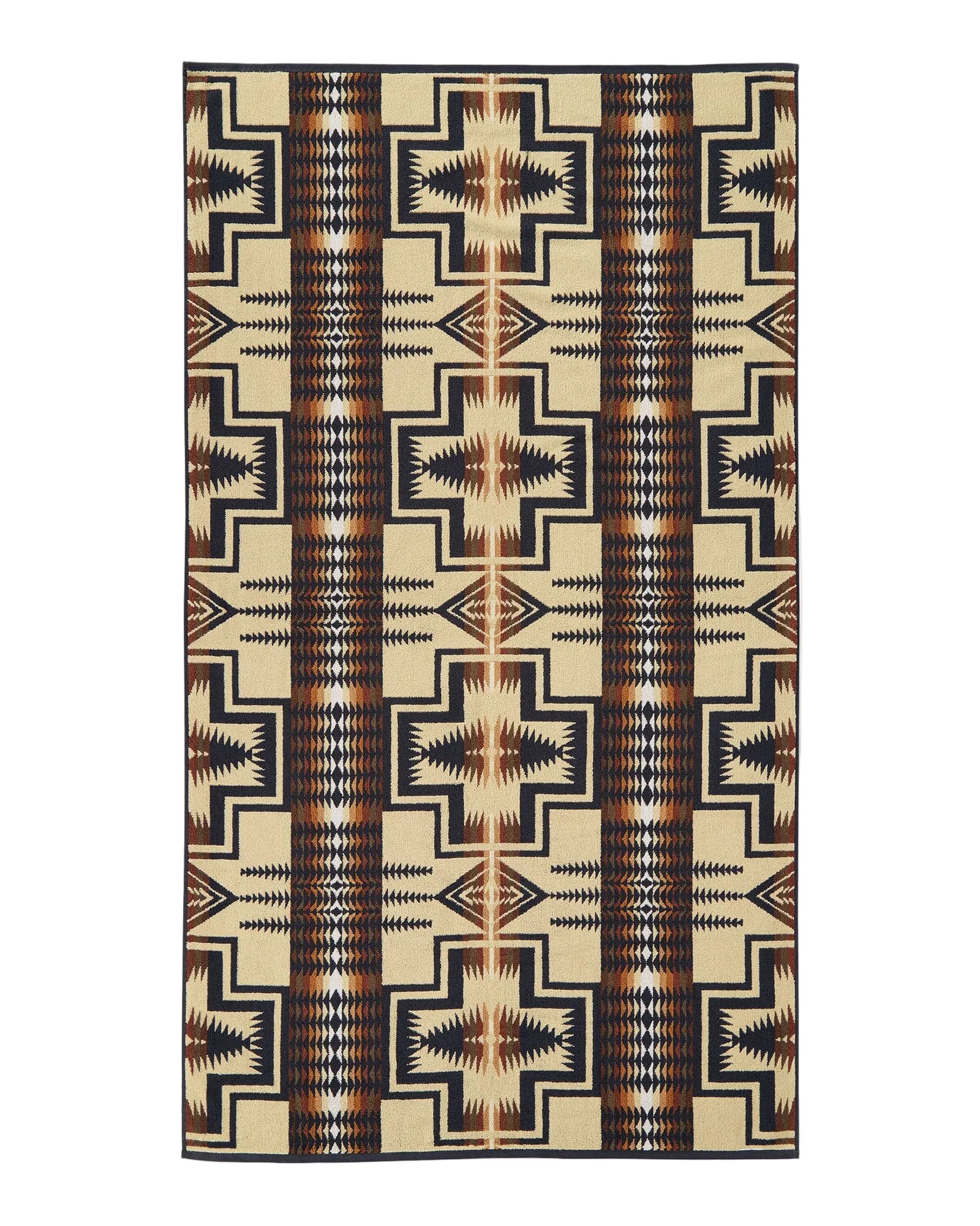 Oversized Jacquard Spa Towel, Harding Oxford, Black-Håndklæder-Pendleton-Motorious Copenhagen