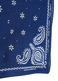 Parsleyfera Bandana, Screen Print, Indigo-Halstørklæder-Hansen Garments-Motorious Copenhagen