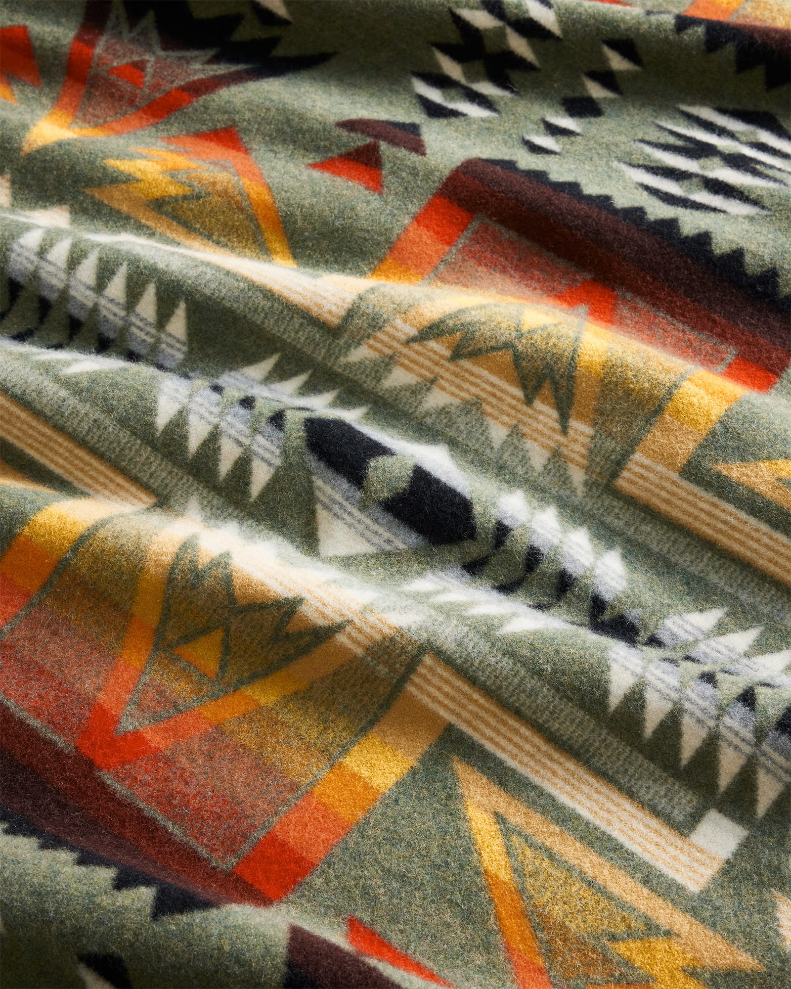 Ponderosa, Napped Jacquard Robe Blanket, Green/Multicolour-Tæpper-Pendleton-Motorious Copenhagen