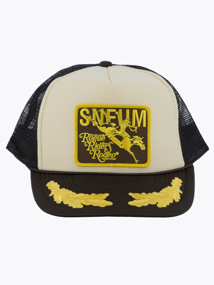 RRR logo trucker cap w. gold leaves, Brown/Beige-Hatte og Caps-Sneum-Motorious Copenhagen