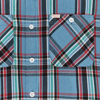 Rangeland Flannel Shirt, Light Blue / Red Plaid-Skjorter-Filson 1897-Motorious Copenhagen