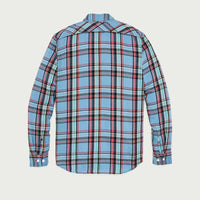 Rangeland Flannel Shirt, Light Blue / Red Plaid-Skjorter-Filson 1897-Motorious Copenhagen