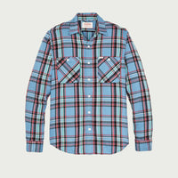Rangeland Flannel Shirt, Light Blue / Red Plaid-Skjorter-Filson 1897-Motorious Copenhagen