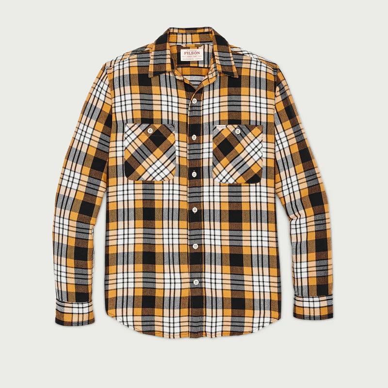 Rangeland Flannel Shirt, Yellow / Faded Black-Skjorter-Filson 1897-Motorious Copenhagen