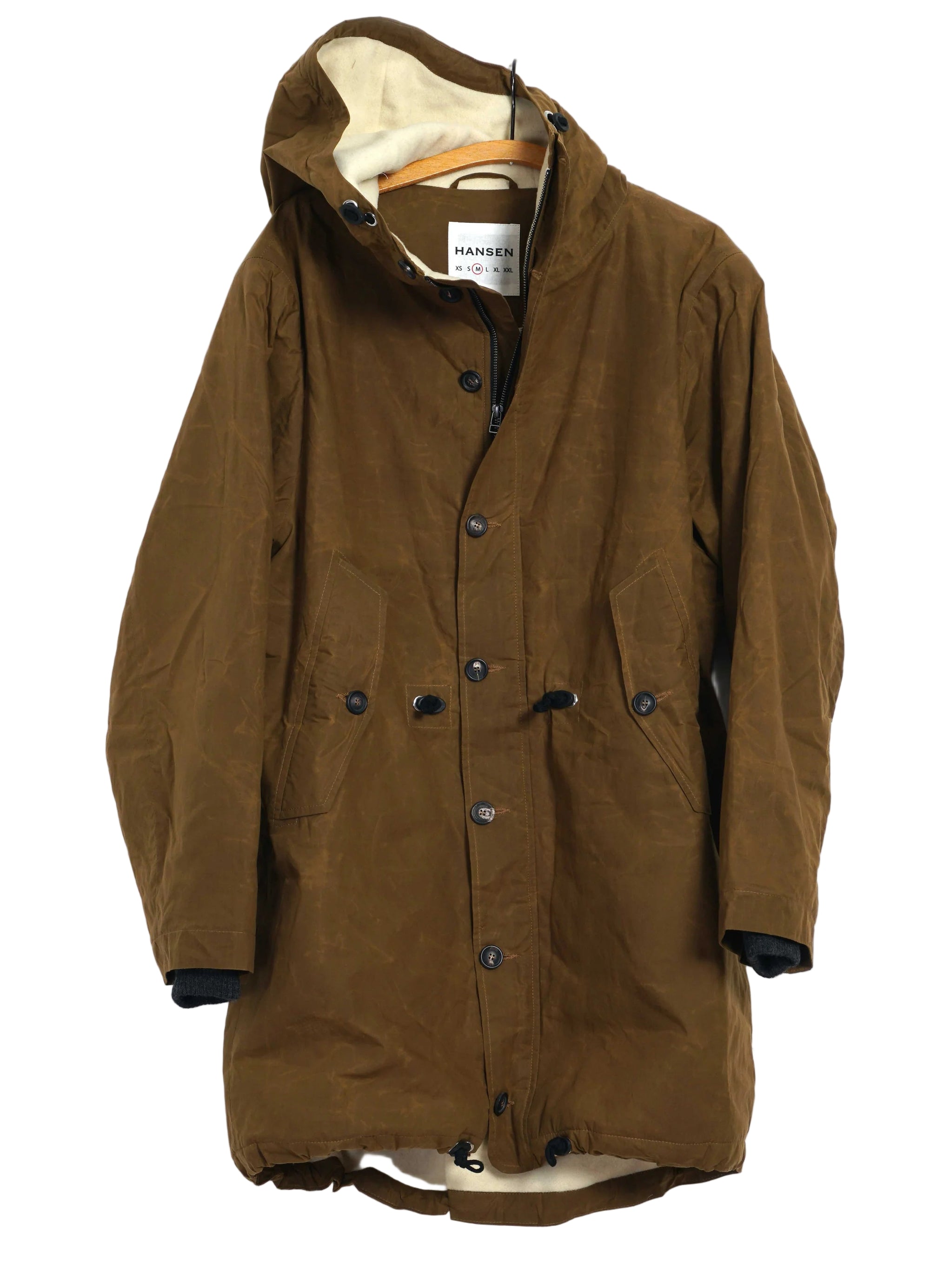 Rasmus, Waxed Parka With Zipper, Breen-Jakker-Hansen Garments-Motorious Copenhagen