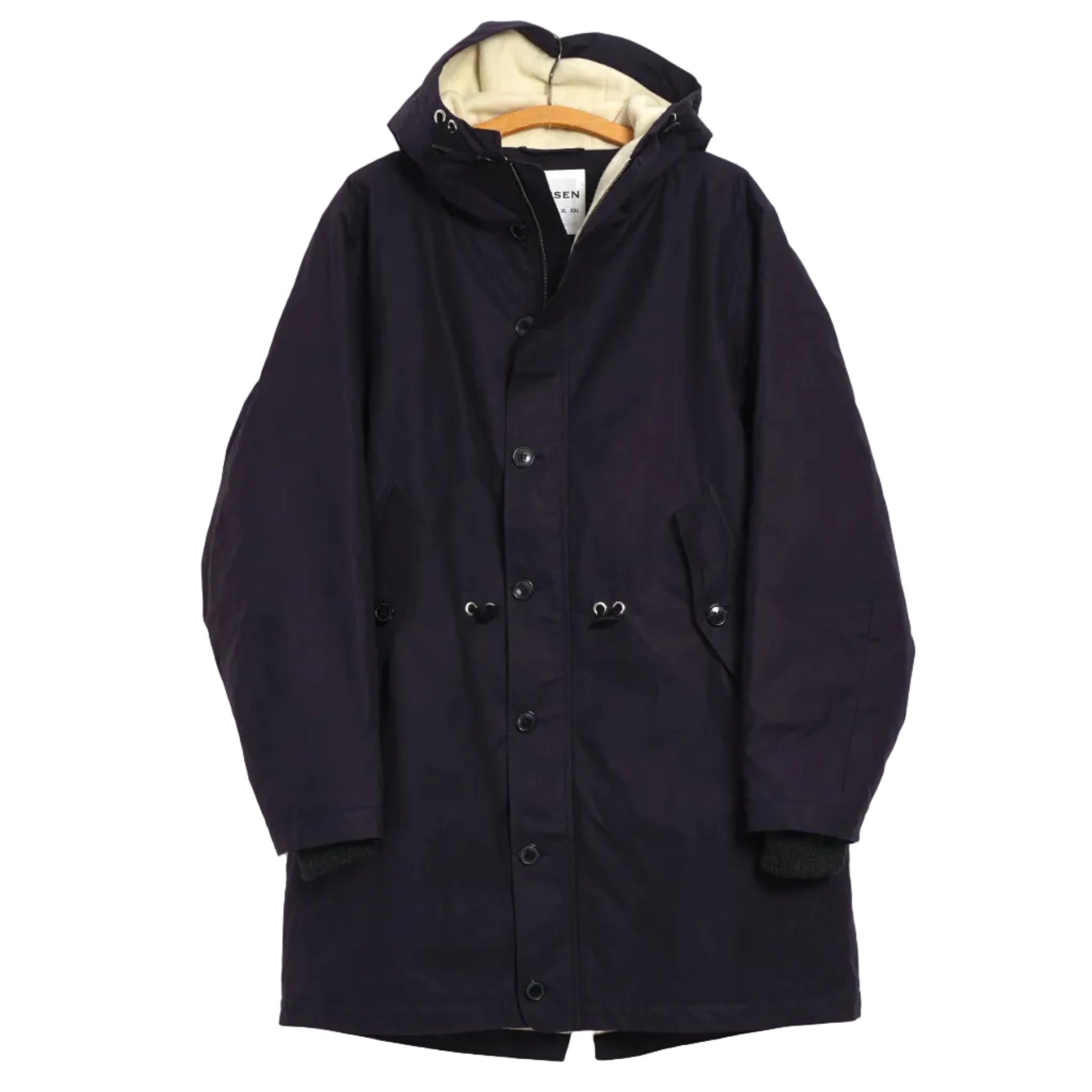 Rasmus, Waxed Parka with Zipper, Deep Blue-Jakker-Hansen Garments-Motorious Copenhagen