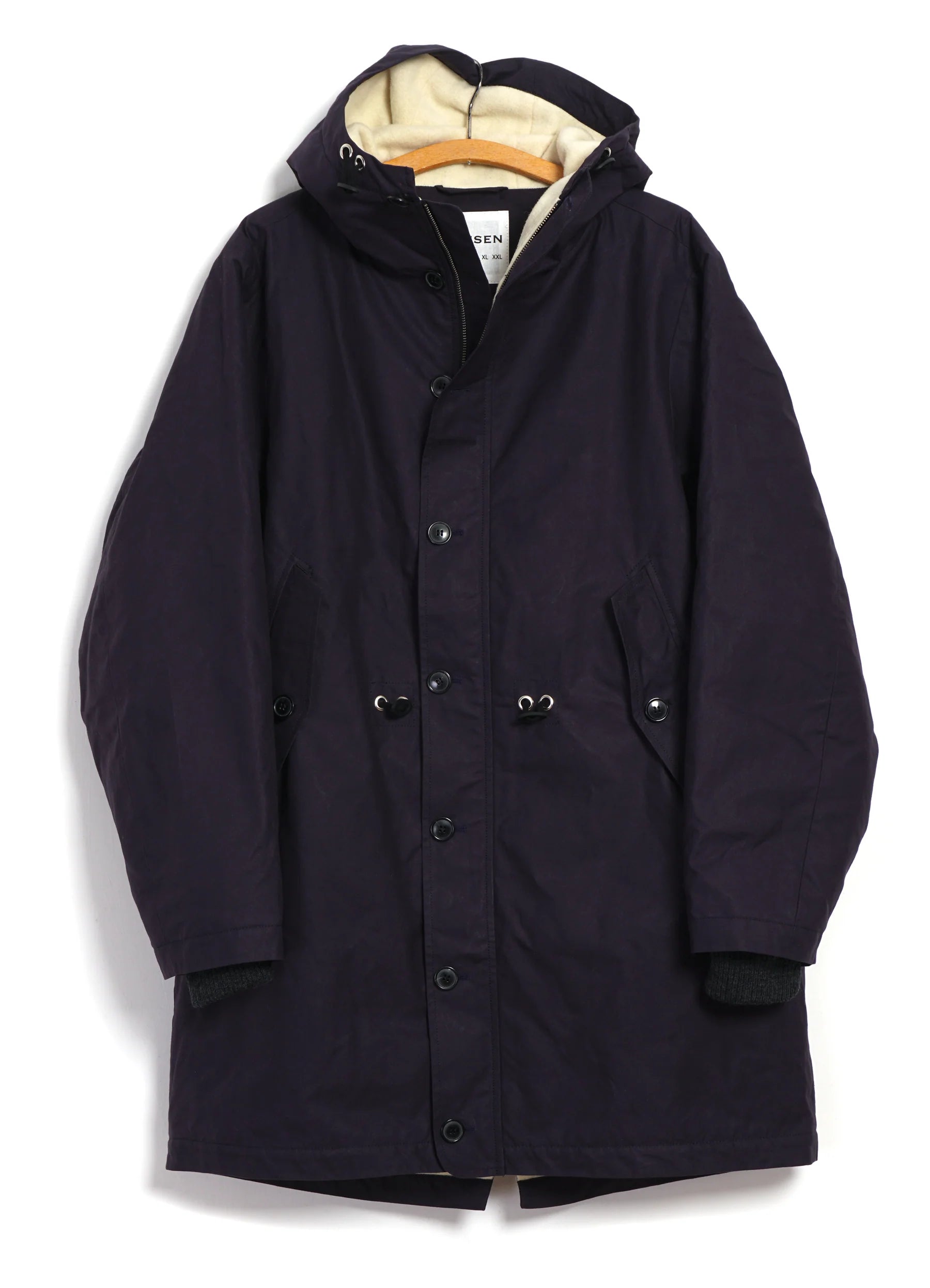 Rasmus, Waxed Parka with Zipper, Deep Blue-Jakker-Hansen Garments-Motorious Copenhagen
