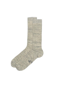 Rasmusson Mens Rib Sock, Beige/Melange-Sokker-Nudie Jeans-Motorious Copenhagen
