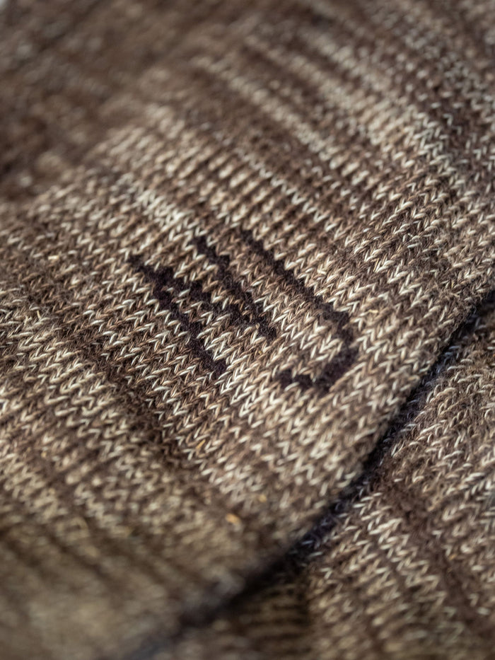 Rasmusson Mens Rib Sock, Brownmelange-Sokker-Nudie Jeans-Motorious Copenhagen