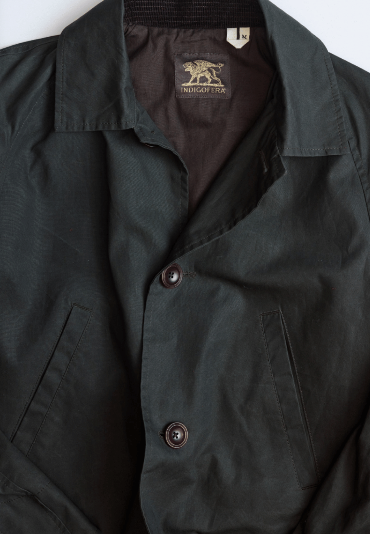 Raven Coat, Coated Cotton Twill, Dark Green-Jakker-IndigoFera-Motorious Copenhagen