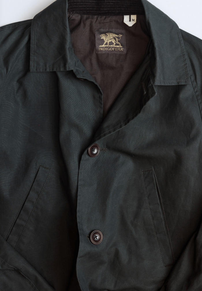 Raven Coat, Coated Cotton Twill, Dark Green-Jakker-IndigoFera-Motorious Copenhagen