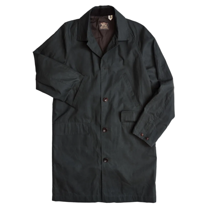 Raven Coat, Coated Cotton Twill, Dark Green-Jakker-IndigoFera-Motorious Copenhagen