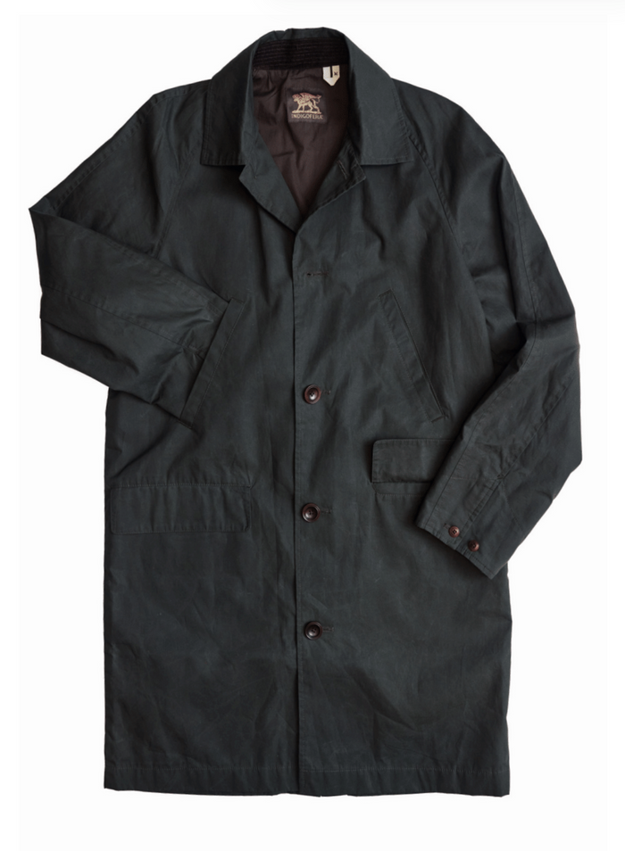 Raven Coat, Coated Cotton Twill, Dark Green-Jakker-IndigoFera-Motorious Copenhagen