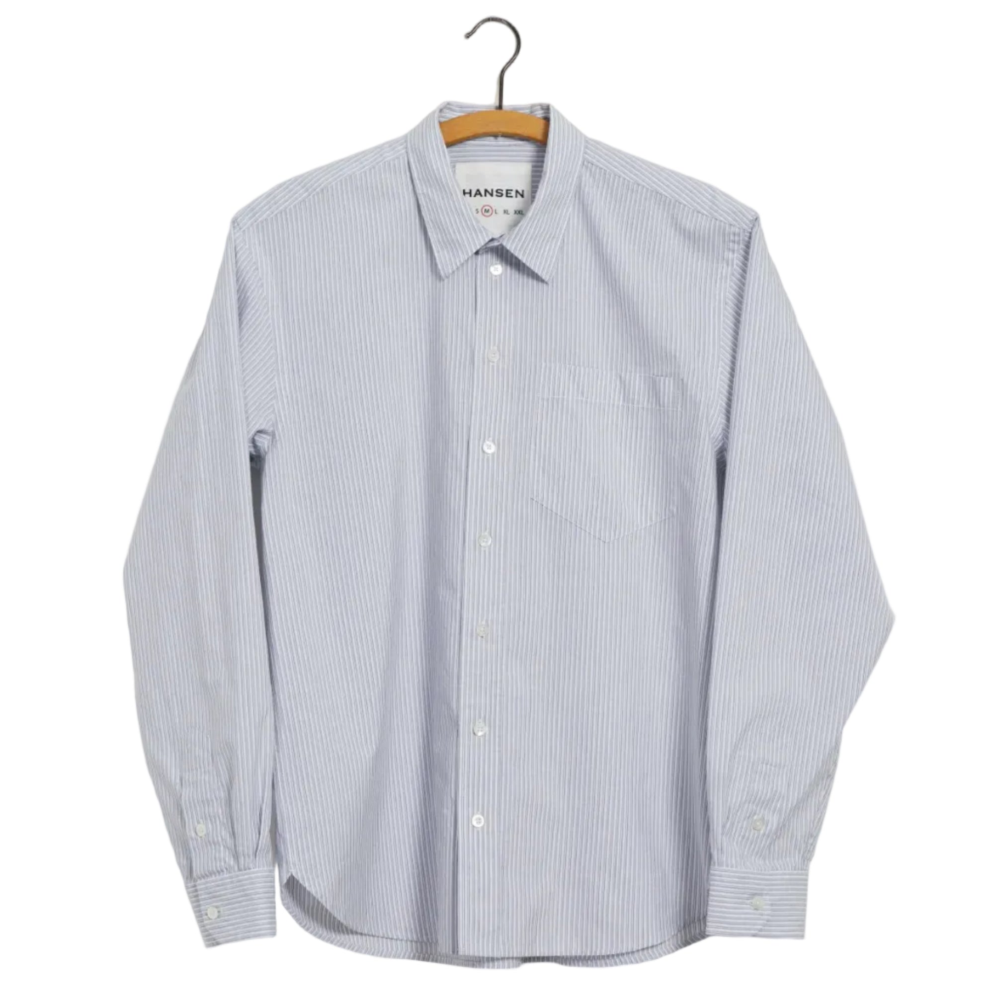 Raymond, Loose Cut Shirt, Grey Stripes-Skjorter-Hansen Garments-Motorious Copenhagen