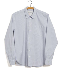 Raymond, Loose Cut Shirt, Grey Stripes-Skjorter-Hansen Garments-Motorious Copenhagen