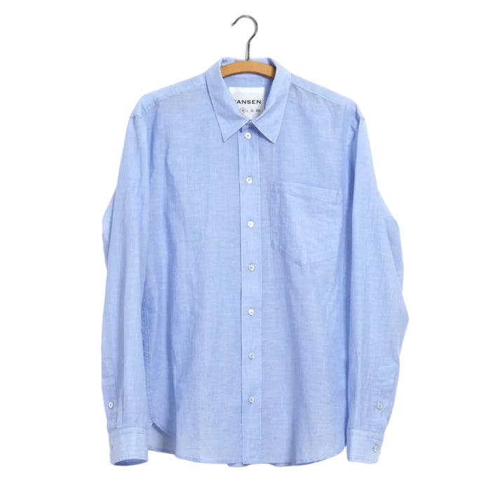 Raymond, Loose Cut Shirt, Sky blue-Skjorter-Hansen Garments-Motorious Copenhagen