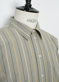 Raymond, Relaxed Classic Shirt, Khaki Stripes-Skjorter-Hansen Garments-Motorious Copenhagen