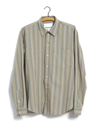 Raymond, Relaxed Classic Shirt, Khaki Stripes-Skjorter-Hansen Garments-Motorious Copenhagen