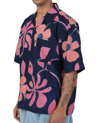 Rohit Short Sleeve Shirt, Navy, Hand painted-Skjorter-Kardo-Motorious Copenhagen