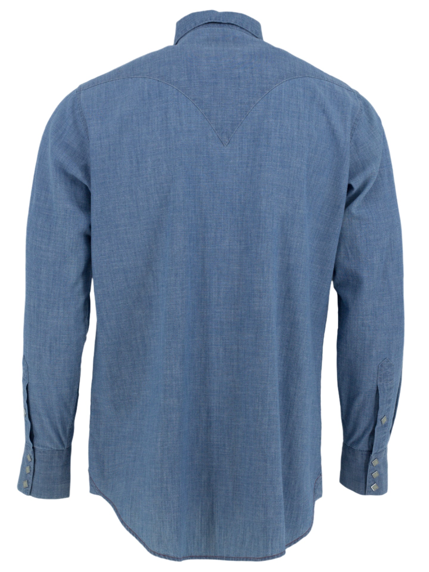 Sawtooth Western Shirt, Distressed Blue Chambray-Skjorter-Sneum-Motorious Copenhagen