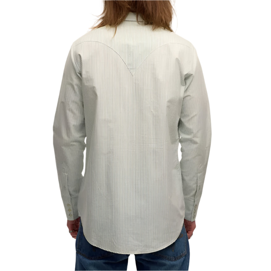 Sawtooth Western Shirt, Green Striped Oxford-Skjorter-Sneum-Motorious Copenhagen