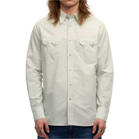 Sawtooth Western Shirt, Green Striped Oxford-Skjorter-Sneum-Motorious Copenhagen