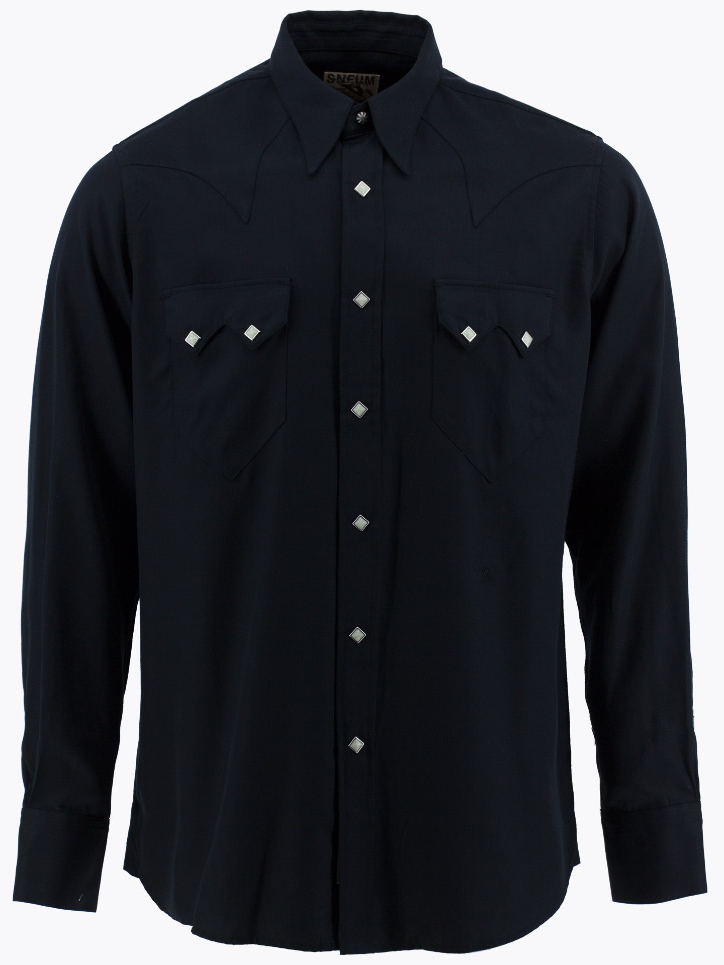 Sawtooth Western Shirt, Solid Black-Skjorter-Sneum-Motorious Copenhagen