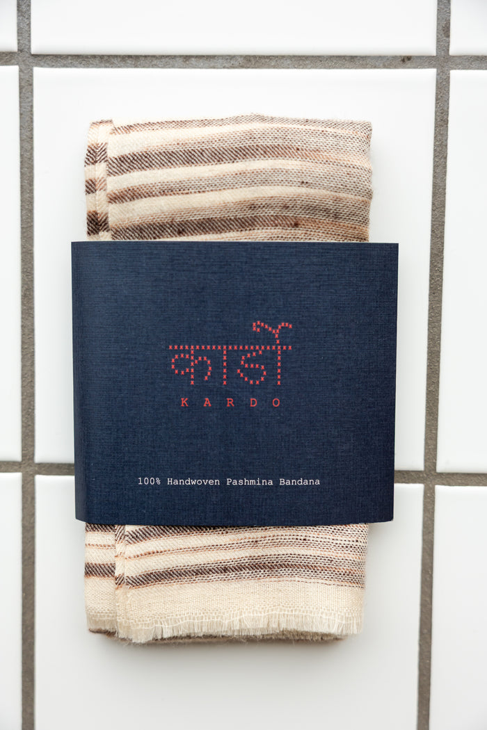 Scarf, Handwoven Pashmina, Cocoa-Halstørklæder-Kardo-Motorious Copenhagen