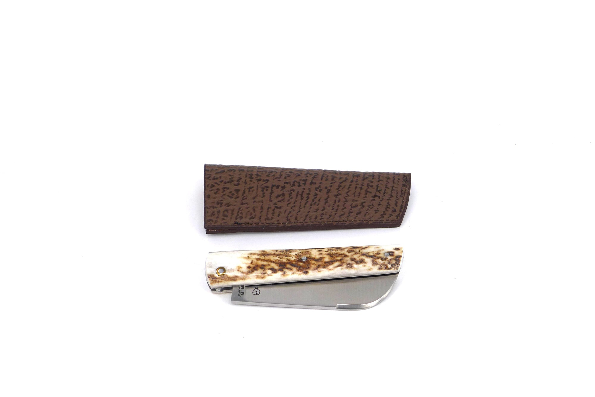 'Seurre' custom french pocket knife, Luxe series w Buck Horn handle and Shark Skin case-Knive og Værktøj-Passion France-Motorious Copenhagen