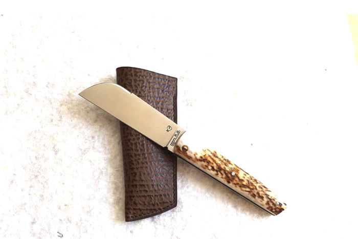 'Seurre' custom french pocket knife, Luxe series w Buck Horn handle and Shark Skin case-Knive og Værktøj-Passion France-Motorious Copenhagen