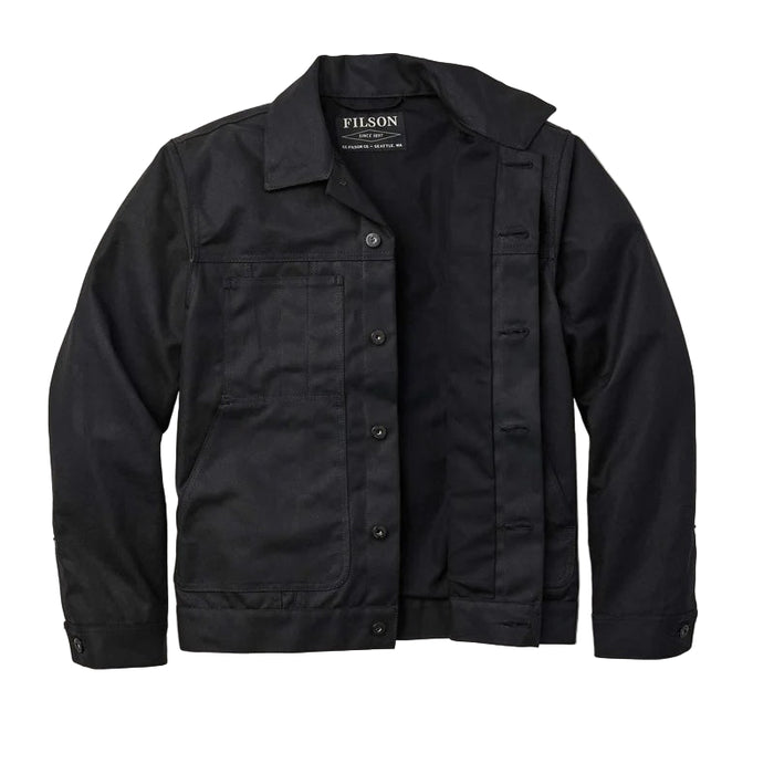 Short Cruiser Jacket, Tin Cloth, Lined, Black-Jakker-Filson 1897-Motorious Copenhagen