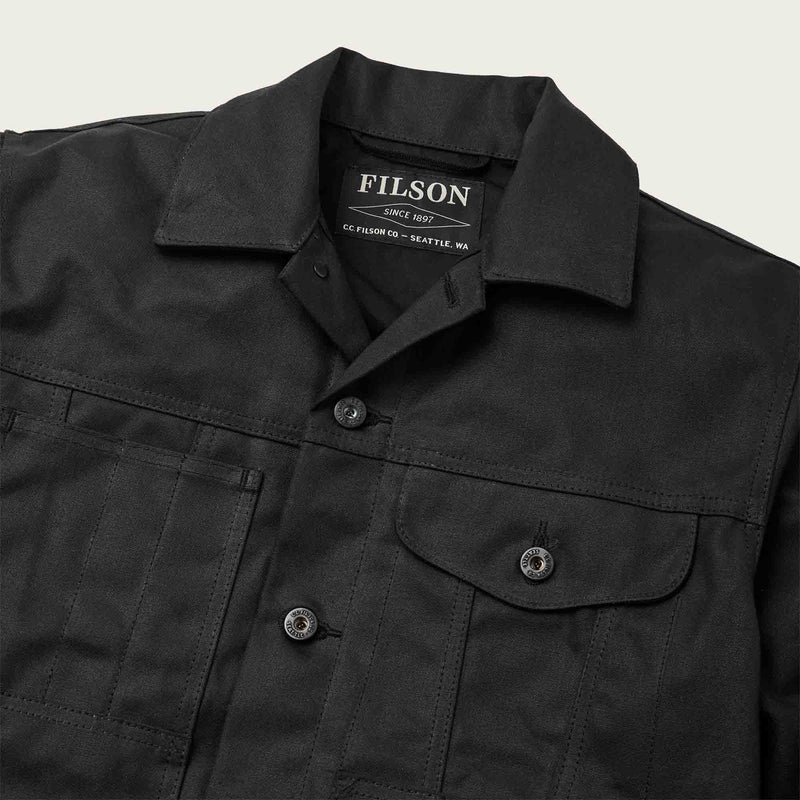 Short Tin Cloth Lined Cruiser Jacket, Black-Jakker-Filson 1897-Motorious Copenhagen