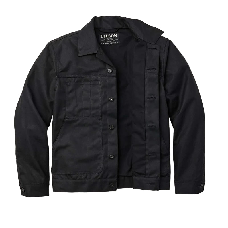 Short Tin Cloth Lined Cruiser Jacket, Black-Jakker-Filson 1897-Motorious Copenhagen