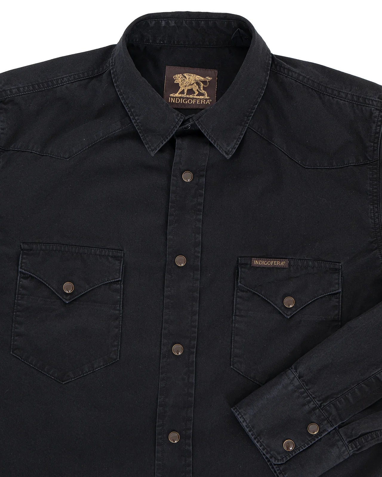 Sideras Shirt, Cotton Twill, Black-Skjorter-IndigoFera-Motorious Copenhagen
