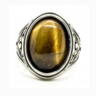 Signet Ring, Tiger eye-Ringe og Halskæder-Black Pearl Creations-Motorious Copenhagen